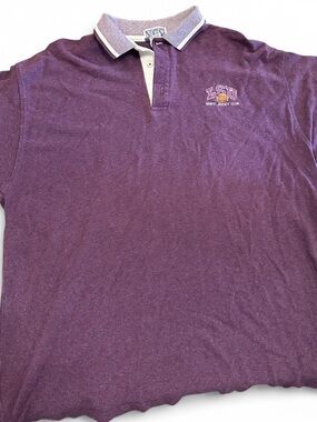 Vintage LSU White Jersey Club Polo Shirt XL Made In USA